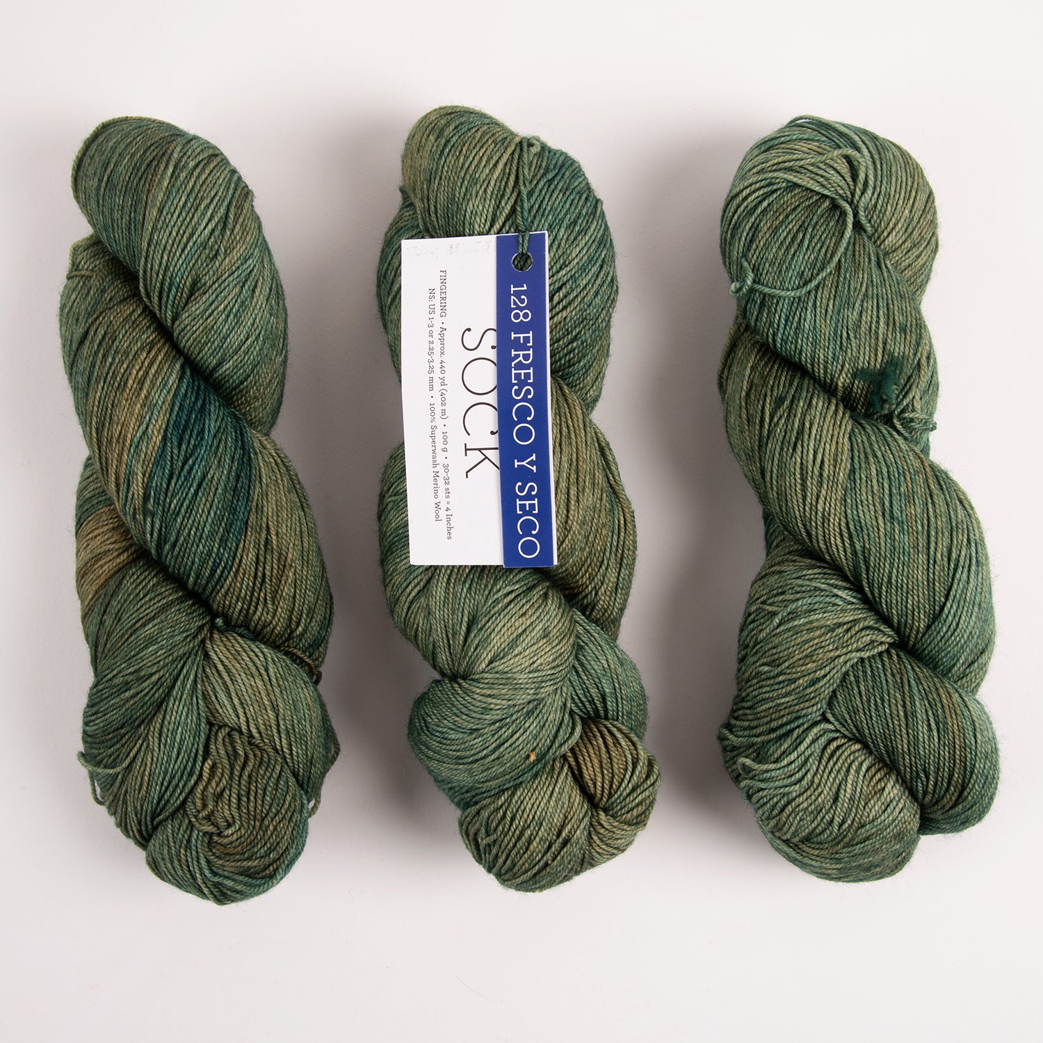 Malabrigo MALABRIGO SOCK - FRESCO Y SECO Merino wool Light Fingering green Yarn