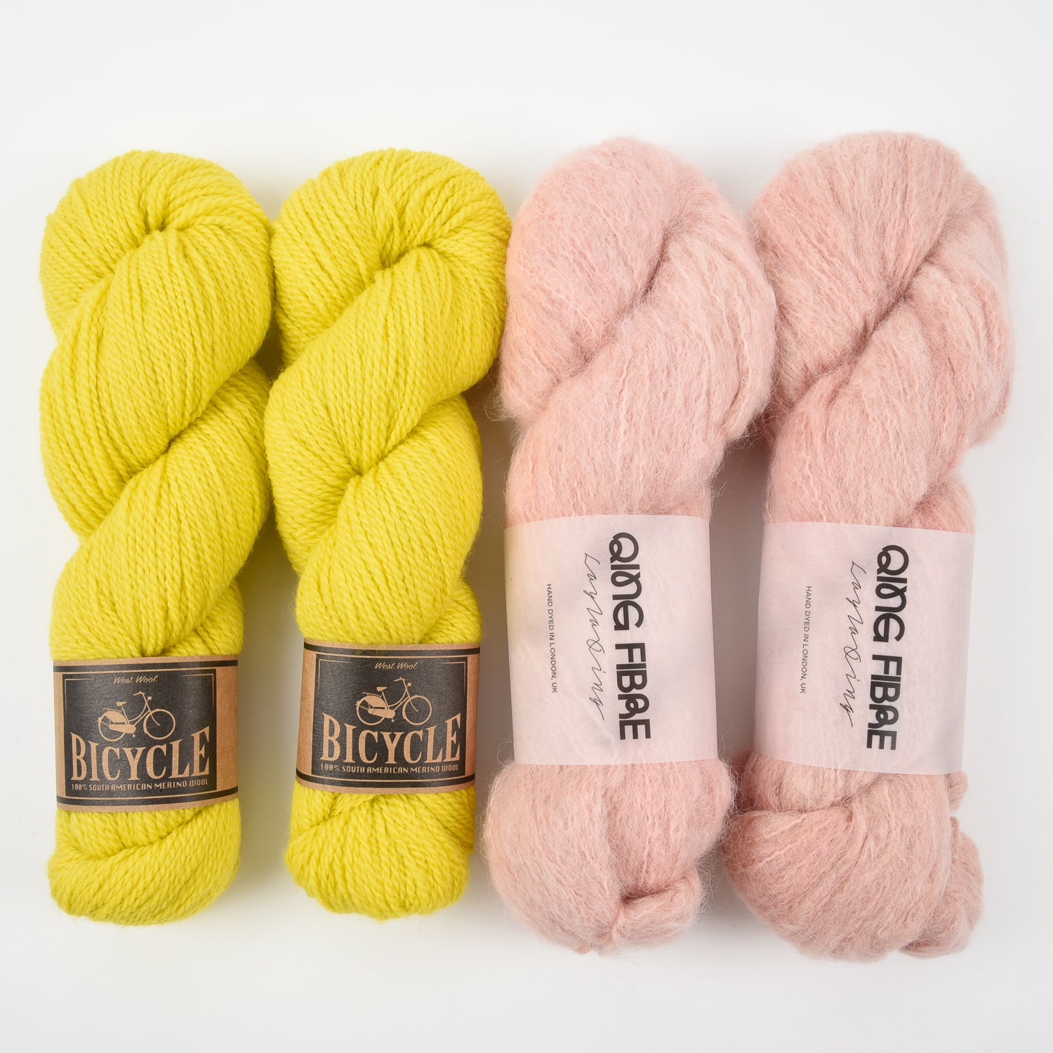Qing Fibre FRESH AND BRIGHT Alpaca Merino wool Silk Mixed Weight Quick Kits