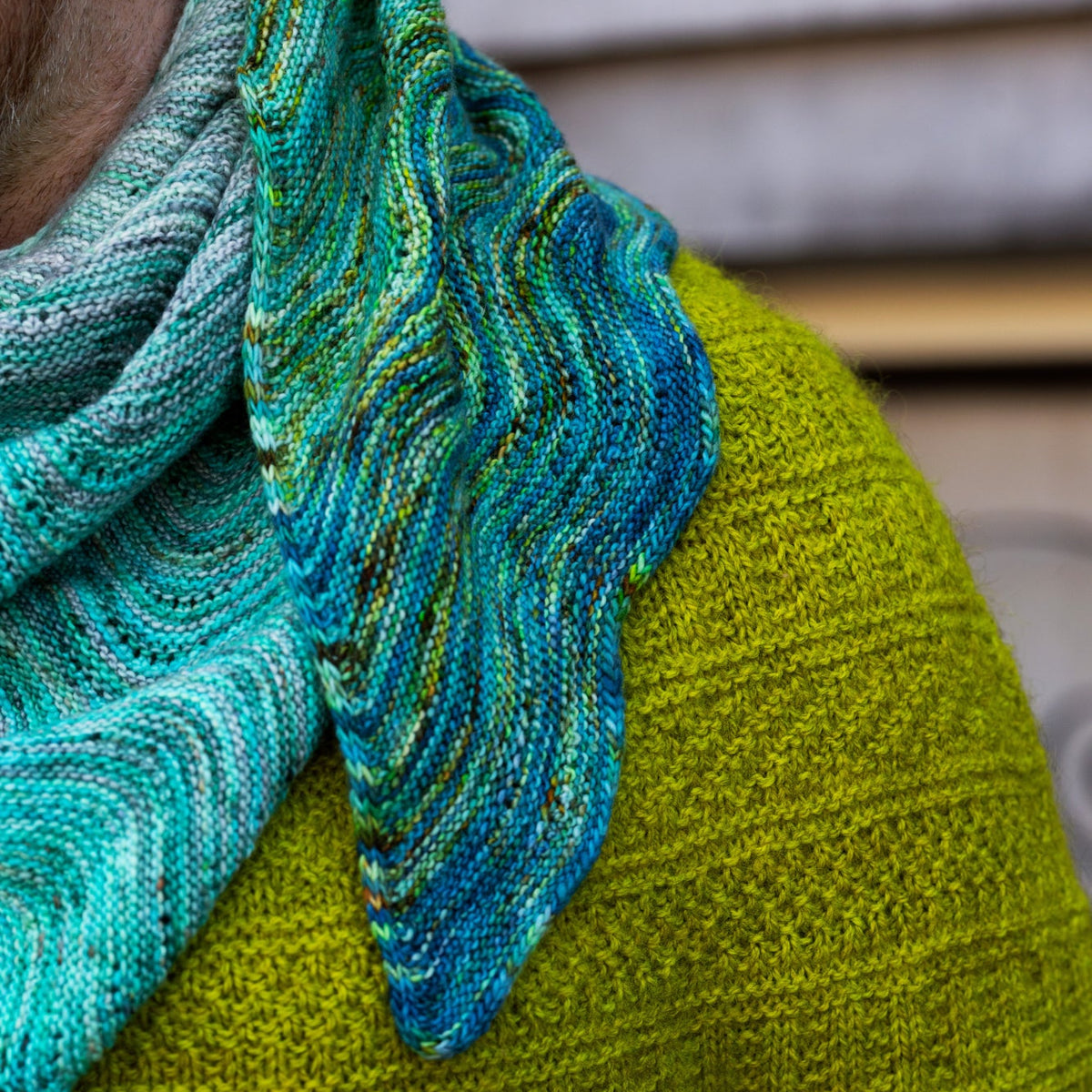 Faded Undulation Shawl
