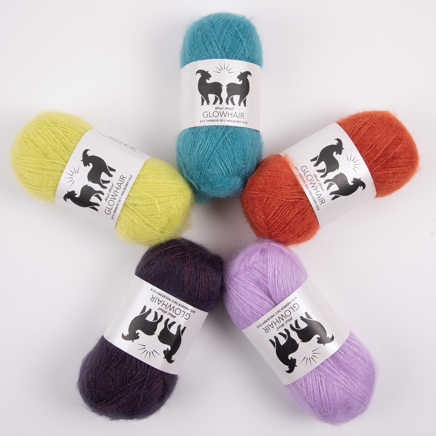 West Wool WESTKNITS KIT - PICKLE PARTY Mohair Silk Lace blue green pink orange Westknits Kits