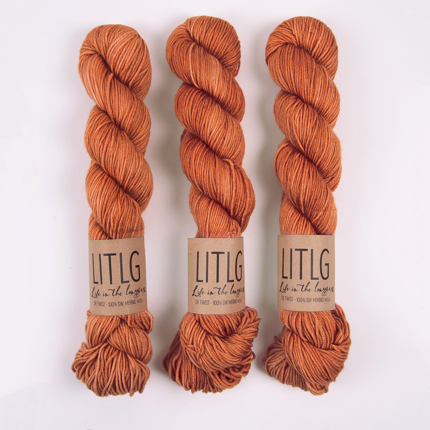Life in The Long Grass LITLG DK TWIST - FIRE CLAY Merino wool DK orange Yarn