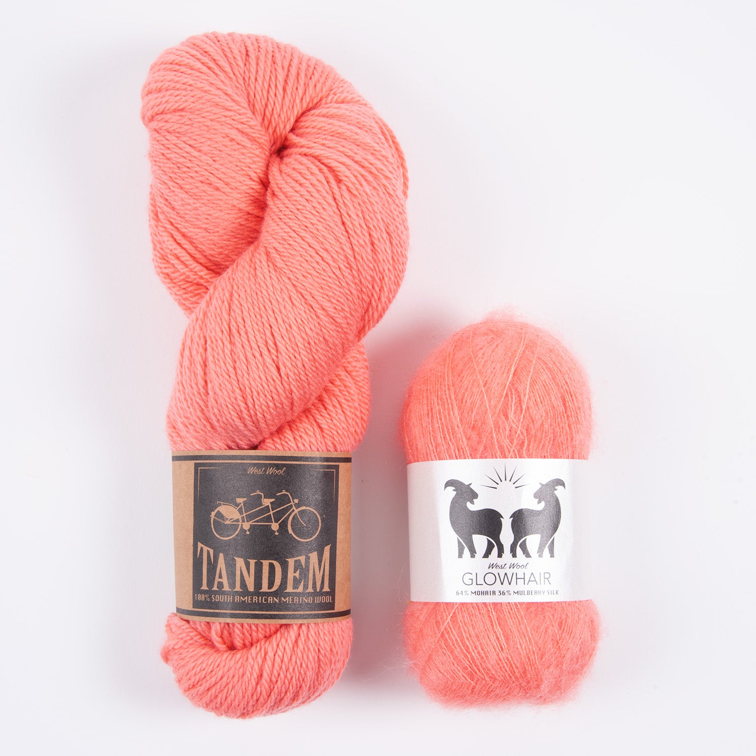 West Wool UNICORN HORN SKINNY SCARF - FLAMINGO Merino wool Mohair Silk DK Lace pink Westknits Kits