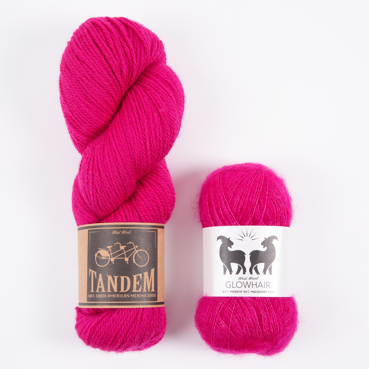 West Wool WESTKNITS KIT - FUCHSIA MOHAIR MATCH DK Mohair Silk Merino wool Lace DK fuchsia Westknits Kits