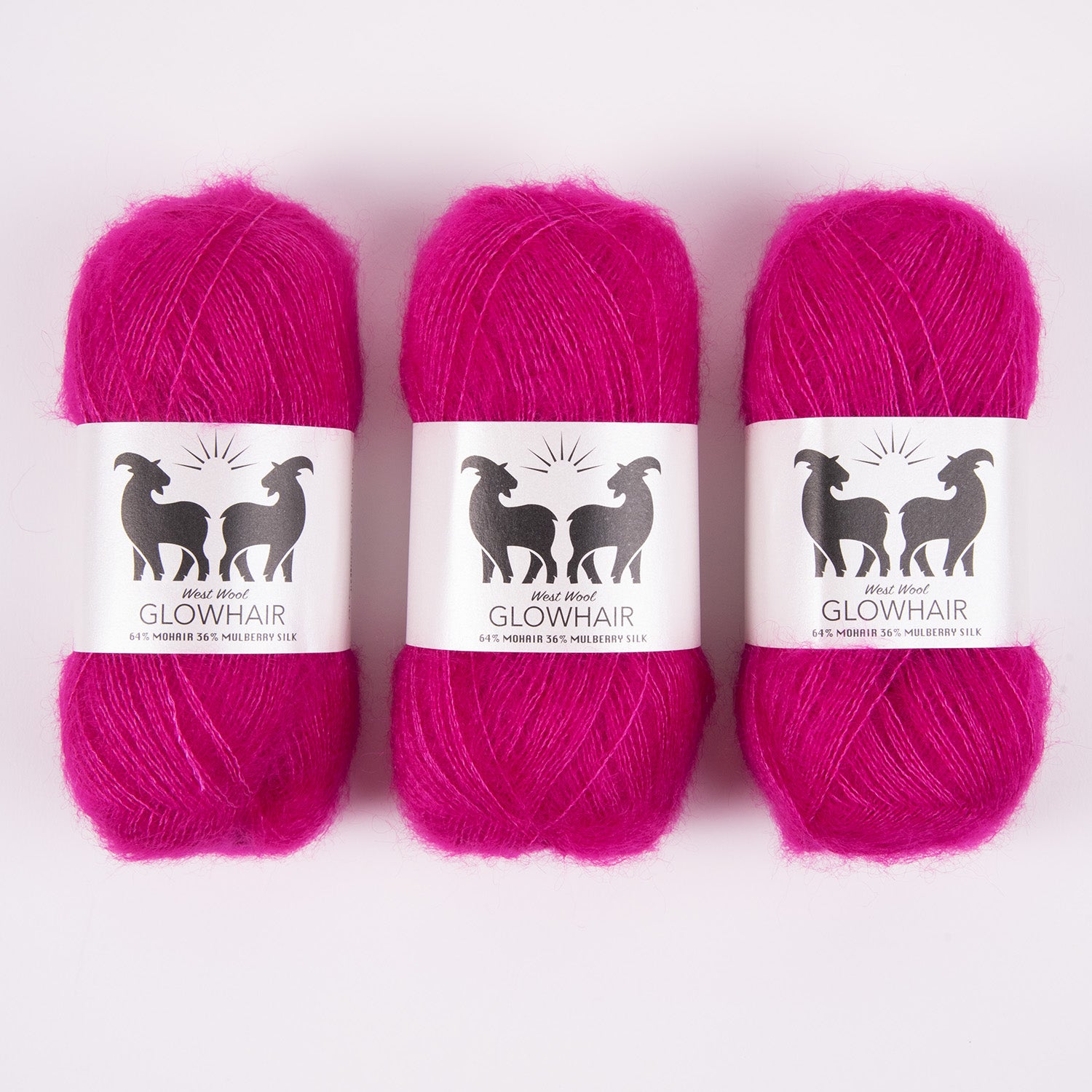 West Wool GLOWHAIR - FUCHSIA Mohair Silk Lace pink Yarn