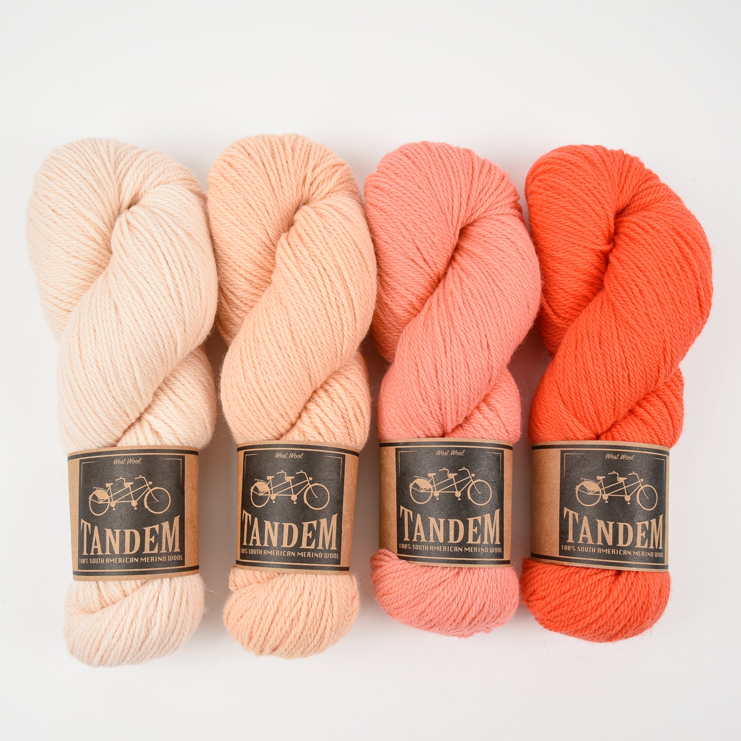 West Wool GEOGRADIENT BLANKET - SHERBERT GRADIENT Merino wool DK pink coral orange Westknits Kits