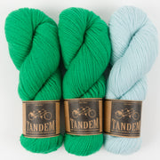 West Wool GLASSY GRASSY Merino wool DK Quick Kits