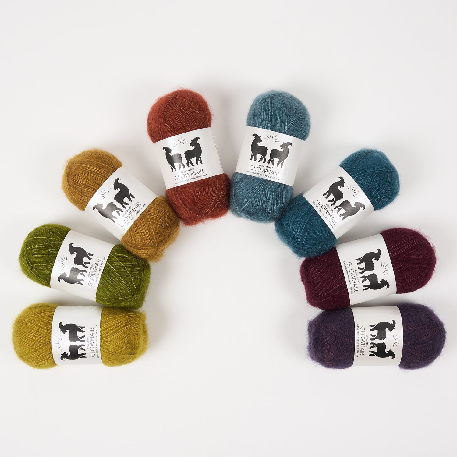 West Wool WESTKNITS KIT - BEJEWELED GLOW Mohair Silk Lace yellow brown green blue Westknits Kits