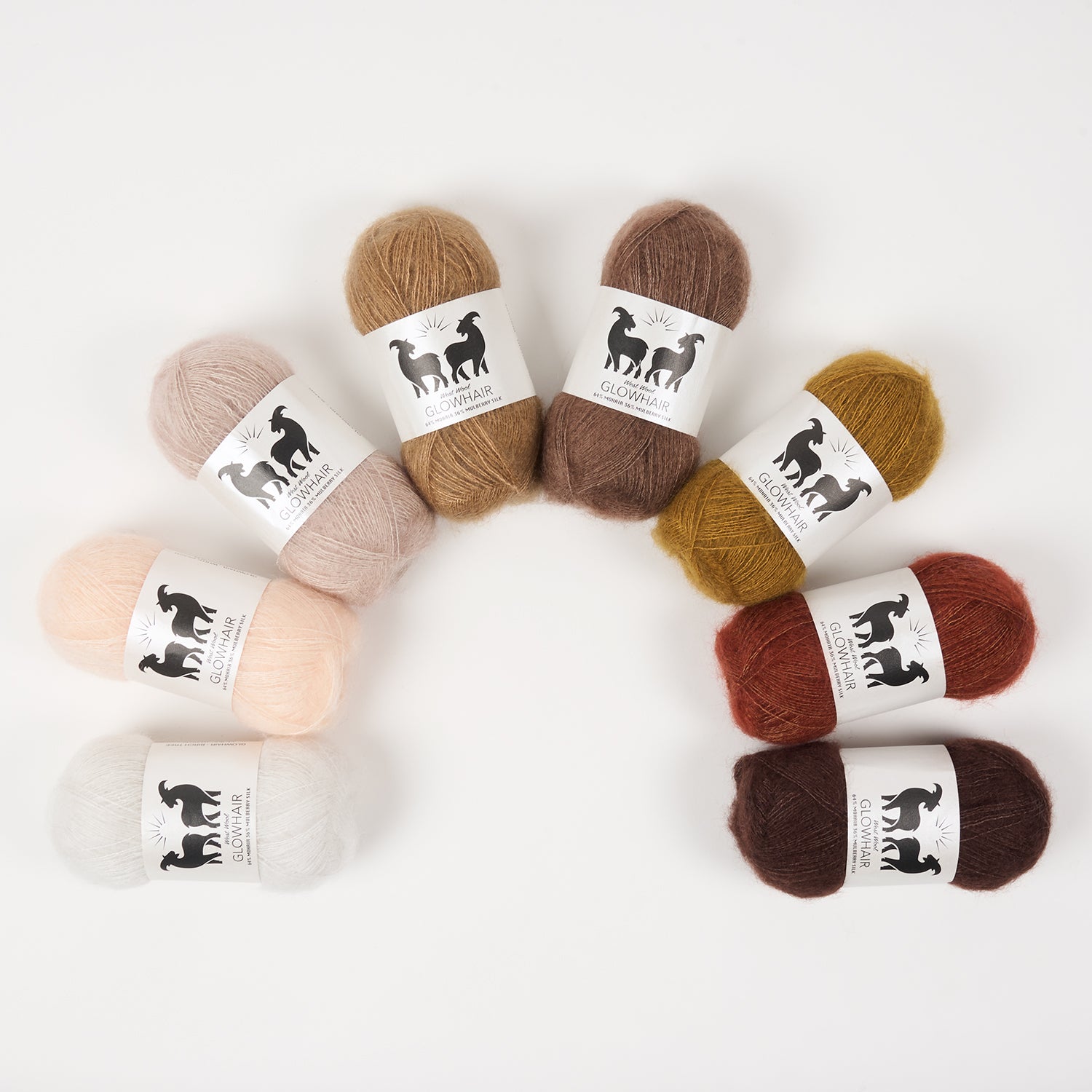 West Wool WESTKNITS KIT - EARTHY GLOW Mohair Silk Lace white pink brown beige Westknits Kits