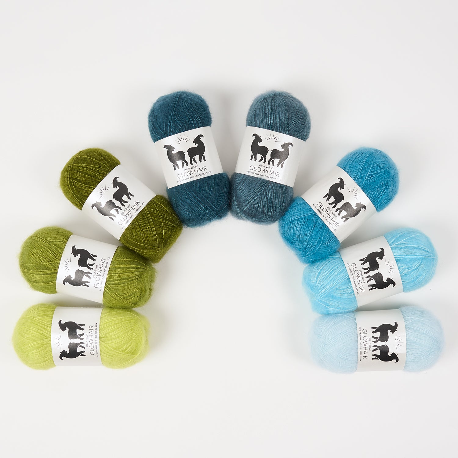 West Wool WESTKNITS KIT - GREEN GLOW Mohair Silk Lace green turquoise blue Westknits Kits