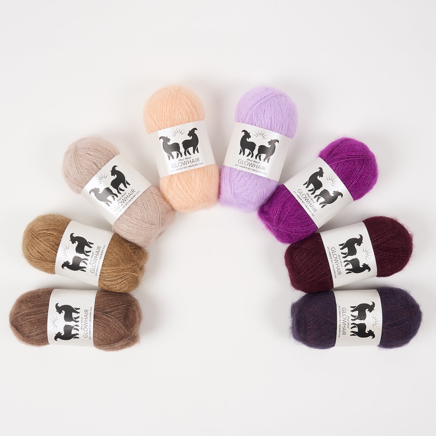 West Wool WESTKNITS KIT - MAGICAL GLOW Mohair Silk Lace brown peach purple Westknits Kits