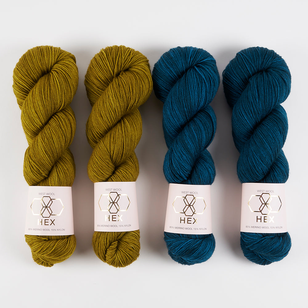 West Wool GO GO DYNAMO - GORSE EXPLORATION Merino wool Nylon Mohair Silk Fingering  Lace Westknits Kits