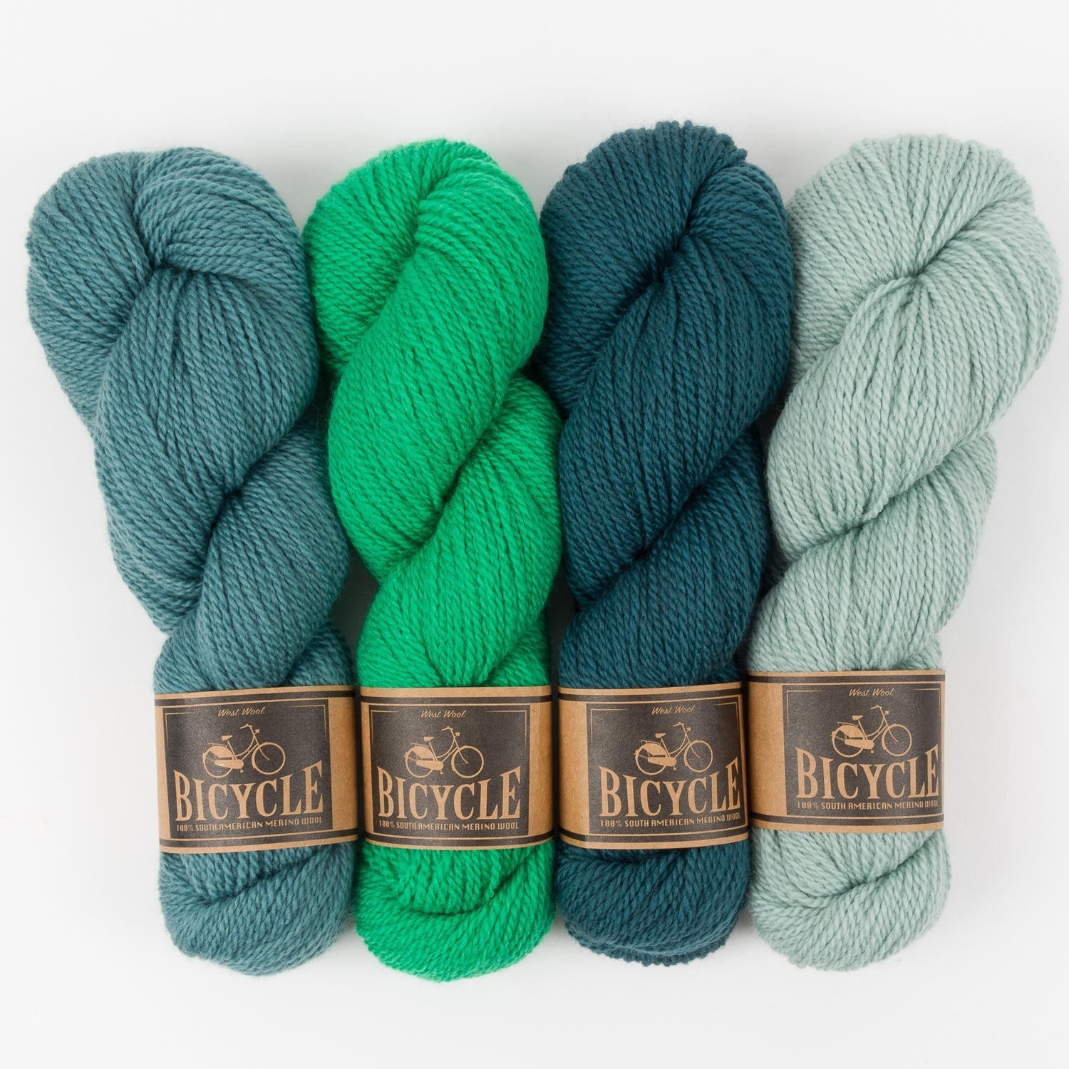 West Wool ENCHANTED GREEN Merino wool Fingering Quick Kits