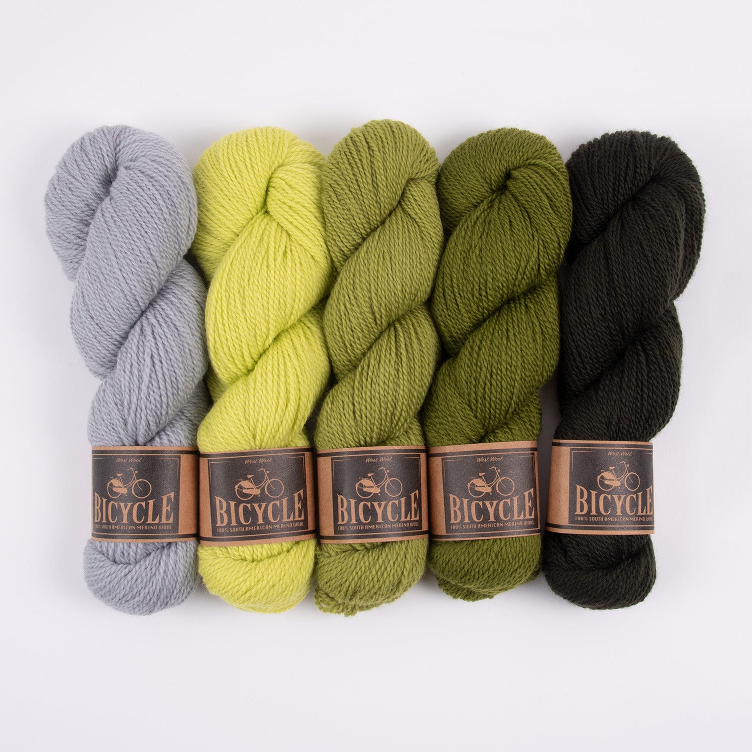 West Wool GREEN PRODUCE Merino wool Fingering Quick Kits