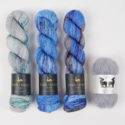 Dark Omen Yarn COSMIC SKY Merino wool Nylon Mohair Silk Mixed Weight Quick Kits