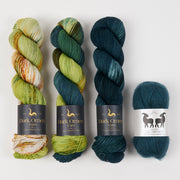 Dark Omen Yarn ENCHANTED AMSTERDAM Merino wool Nylon Mohair Silk Mixed Weight Quick Kits