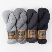 West Wool EMBOSSED JACQUARD SKINNY SCARF - GREY MARINIÈRE Merino wool DK grey Westknits Kits
