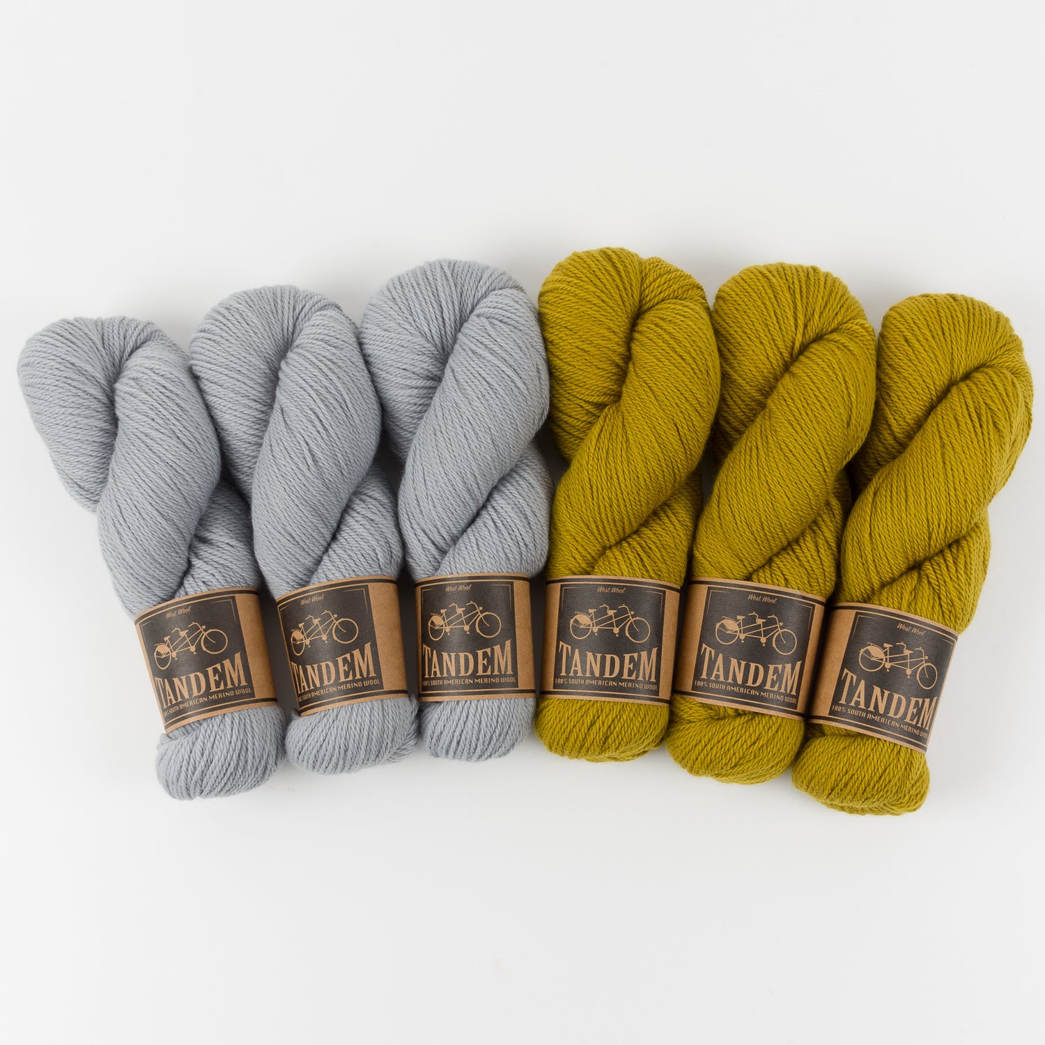 West Wool GREY MUSTARD Merino wool DK Quick Kits