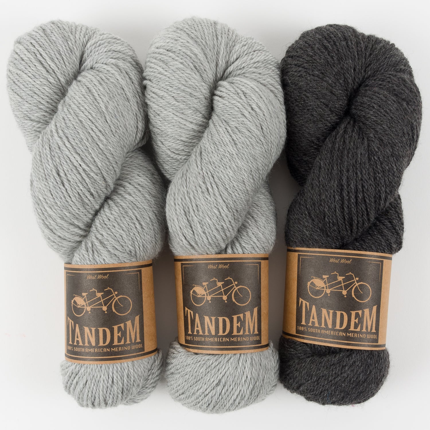 West Wool GREY SYMPHONY Merino wool DK Quick Kits