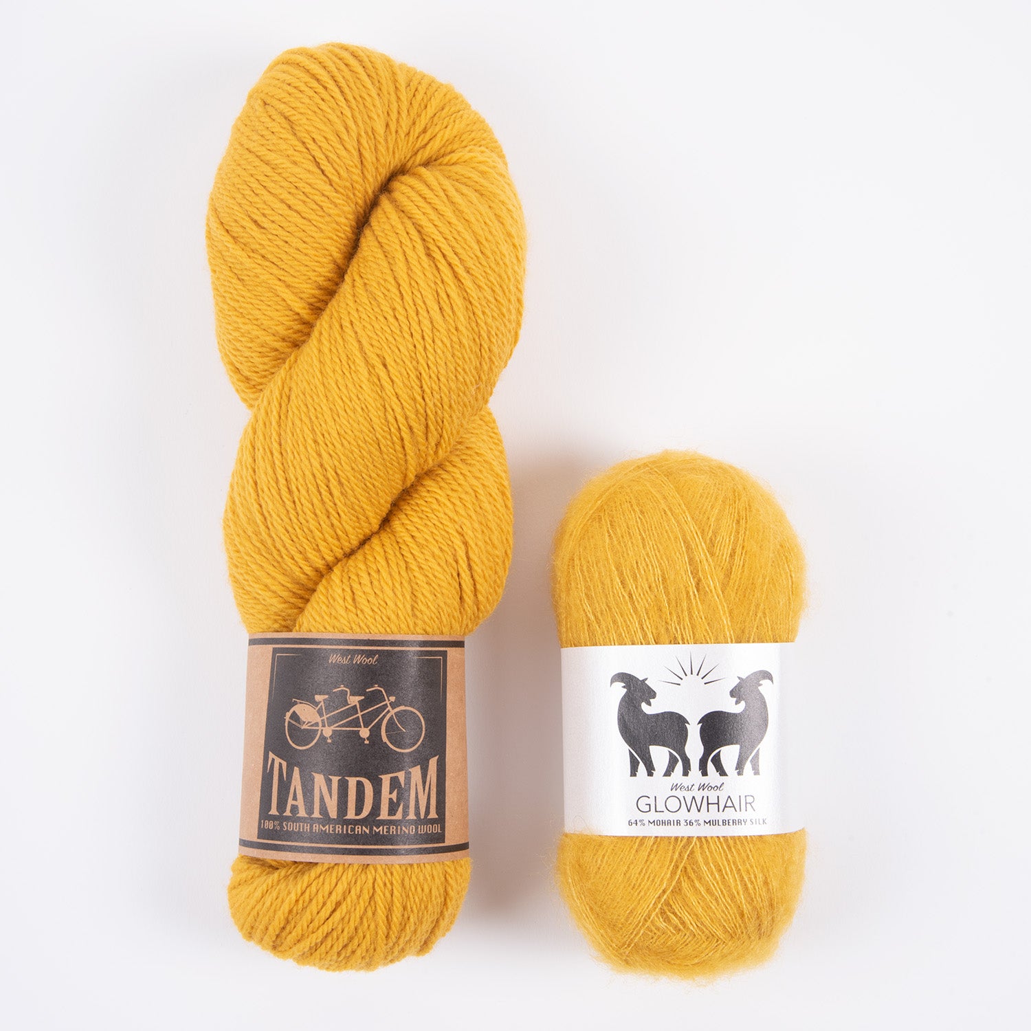 West Wool GLOW MOHAIR MATCH TRIO DK Mohair Silk Merino wool Mixed Weight Quick Kits