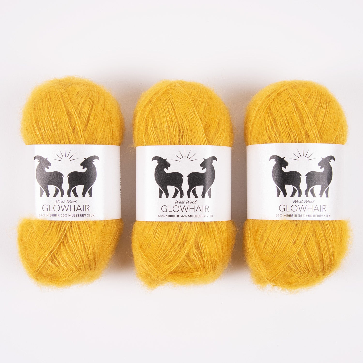West Wool GLOWHAIR - GLOW Mohair Silk Lace yellow Yarn