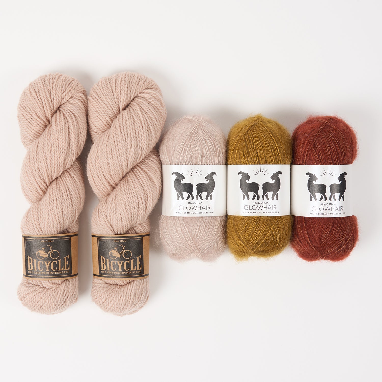 West Wool FIERCE QUICKSAND Mohair Silk Merino wool Mixed Weight Quick Kits