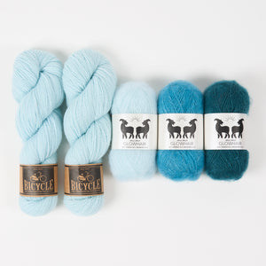 West Wool WESTKNITS KIT - MARITIME WINDOW Mohair Silk Merino wool Lace Fingering blue Westknits Kits