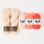 West Wool ORANGE UNDERTONE Mohair Silk Merino wool Mixed Weight Quick Kits