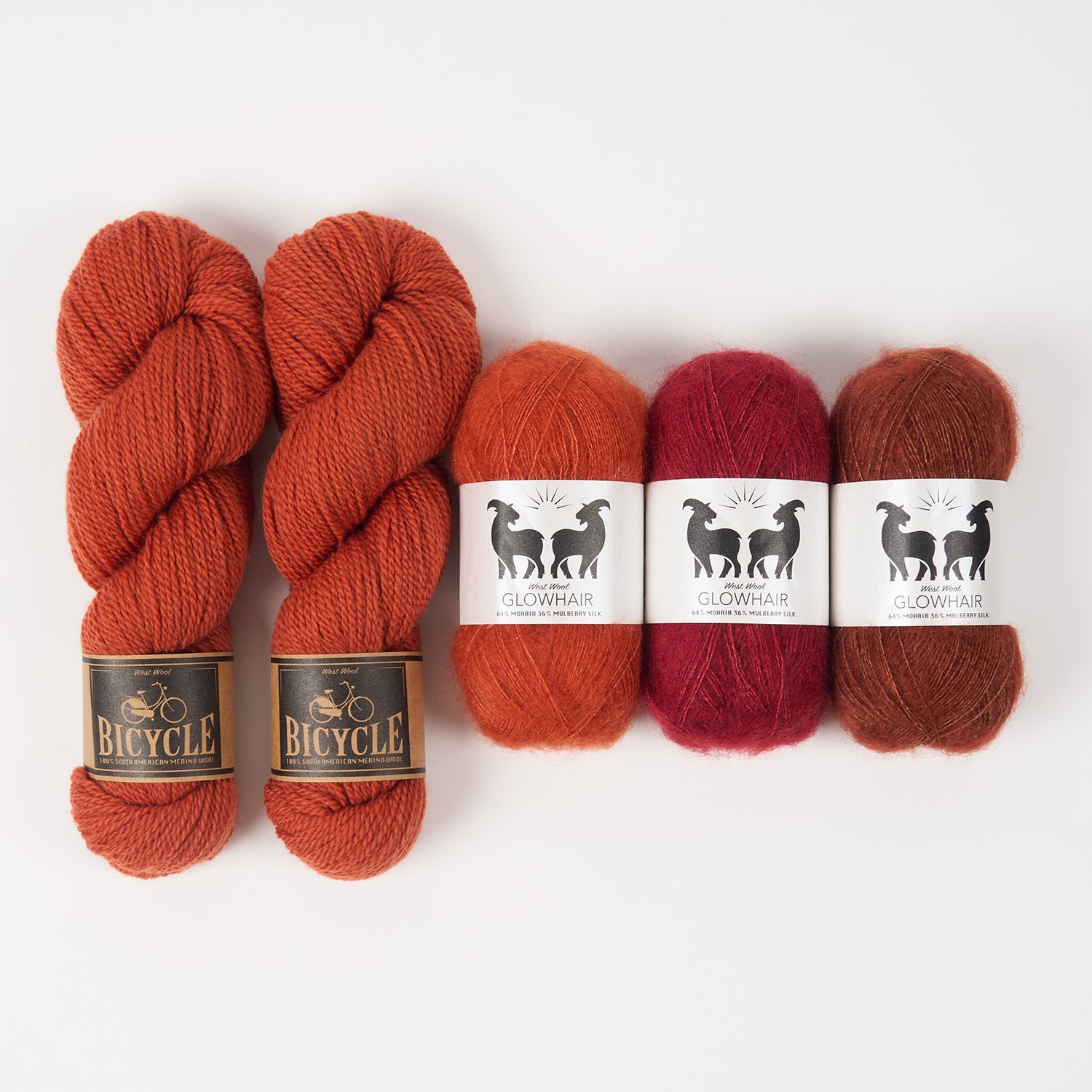 West Wool WESTKNITS KIT - SPICY FRUITS Mohair Silk Merino wool Lace Fingering red Westknits Kits