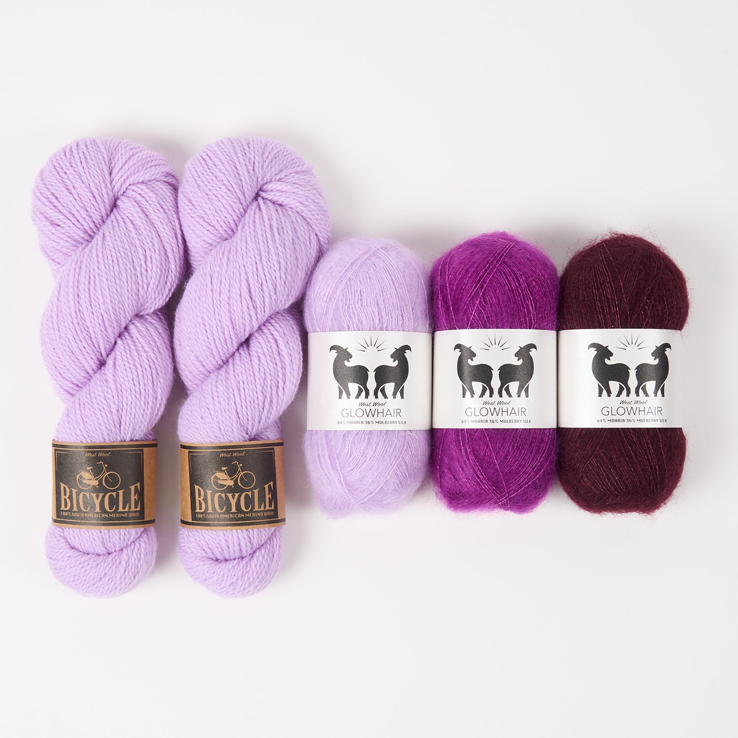 West Wool WESTKNITS KIT - VIOLET UNICORN Mohair Silk Merino wool Lace Fingering purple Westknits Kits