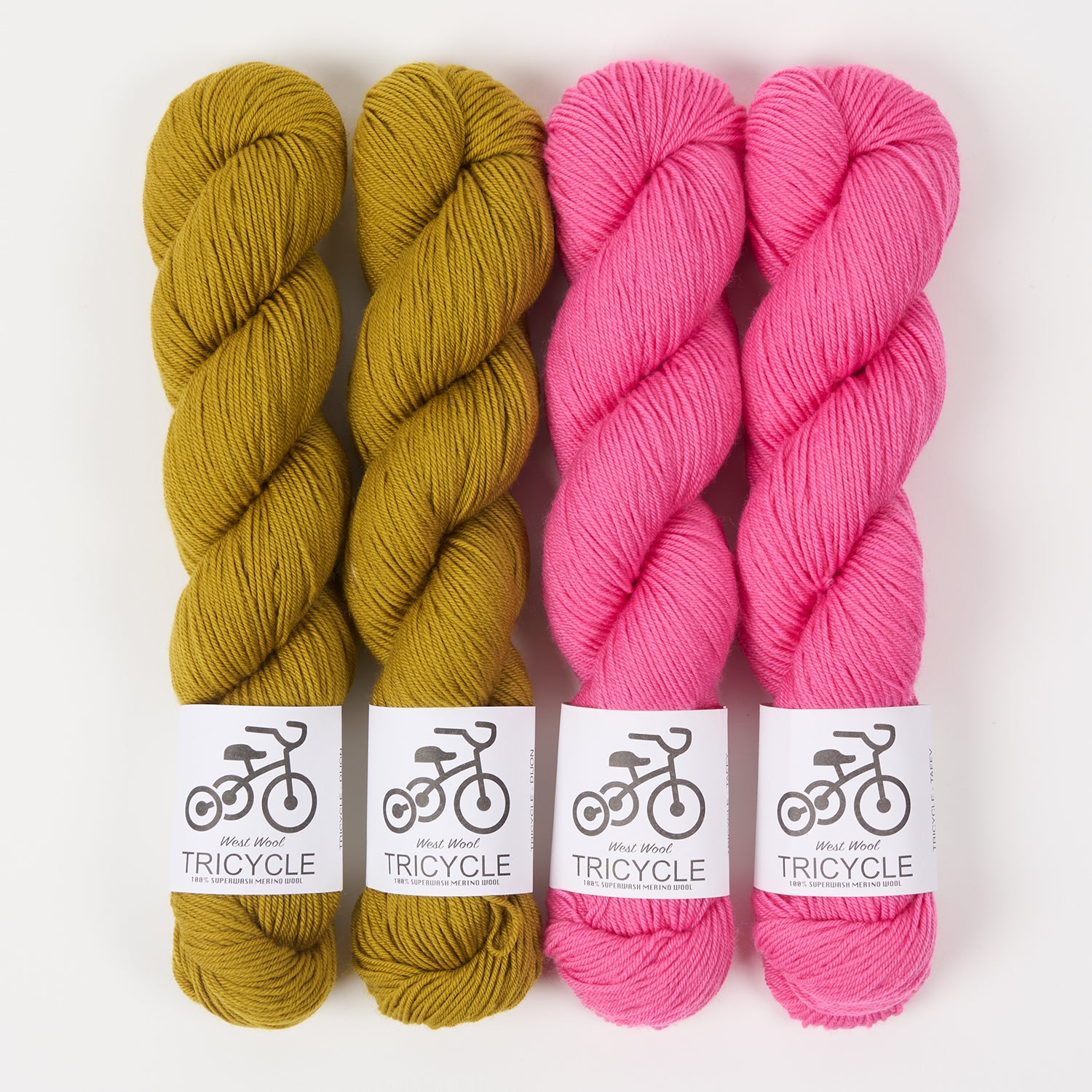 West Wool WESTKNITS KIT - PINK MUSTARD Merino wool Fingering Westknits Kits