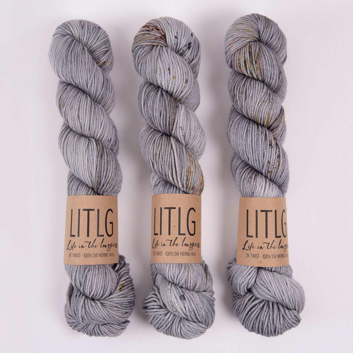 Life in The Long Grass LITLG DK TWIST - GRAYSLAKE Merino wool DK grey Yarn