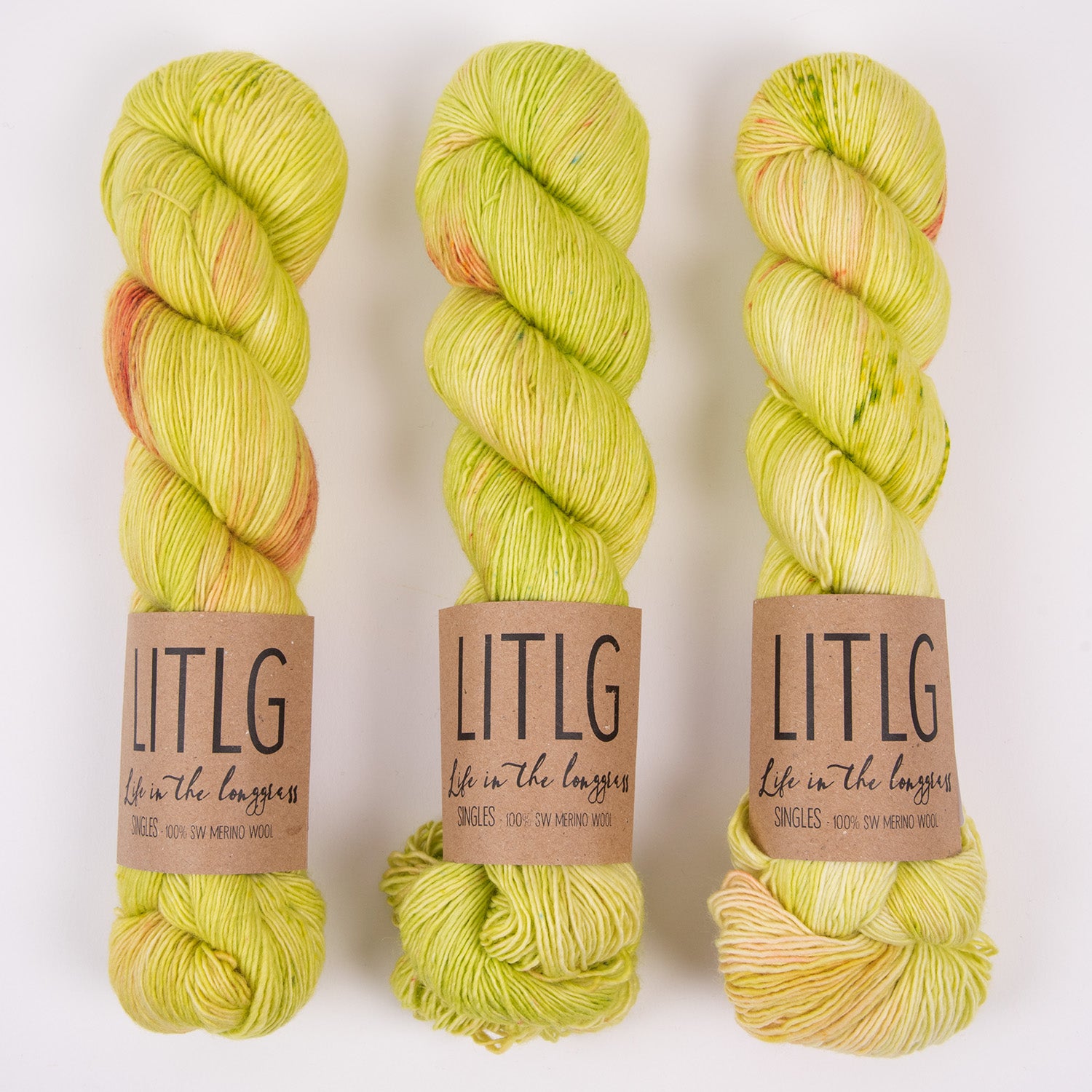 Life in The Long Grass LITLG SINGLES - GREEN HONEYDEW Merino wool Fingering green Yarn