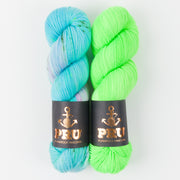 Punk Rock Unicorn GREEN SWIMWEAR Merino wool Nylon Fingering Quick Kits