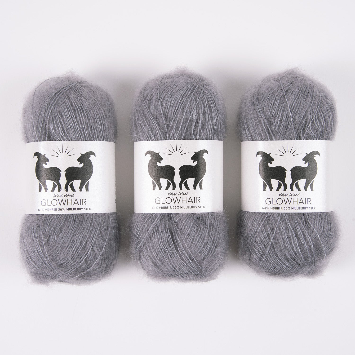 West Wool GLOWHAIR - GREYKJAVIK Mohair Silk Lace grey Yarn