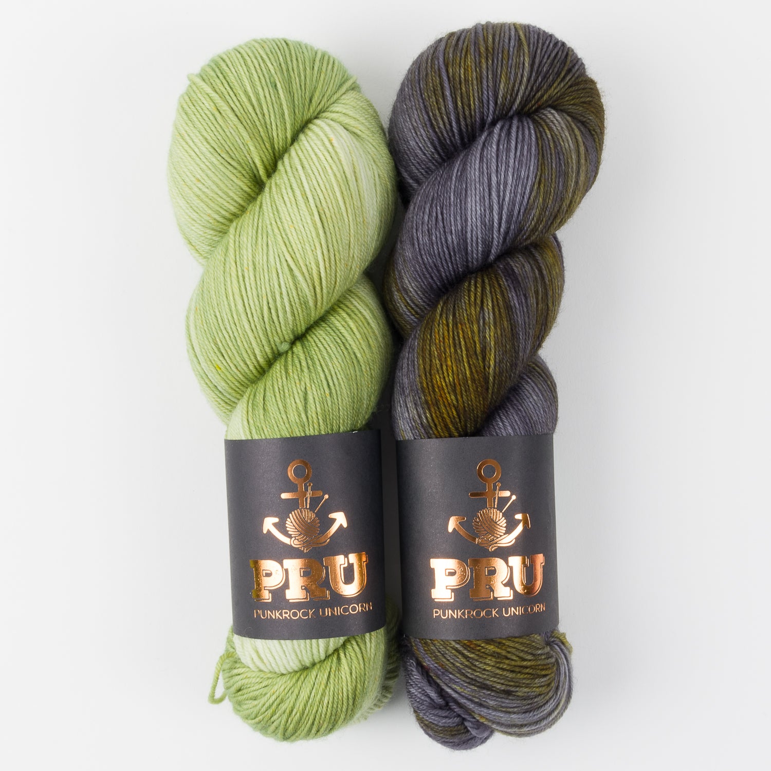 Punk Rock Unicorn GUAC AND PEPPER Merino wool Nylon Fingering Quick Kits