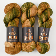 Punk Rock Unicorn SOUL DK - HAVANNA Merino wool Nylon DK Sock yellow brown green Yarn
