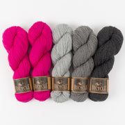 West Wool HEATHERED FUCHSIA Merino wool Fingering Quick Kits