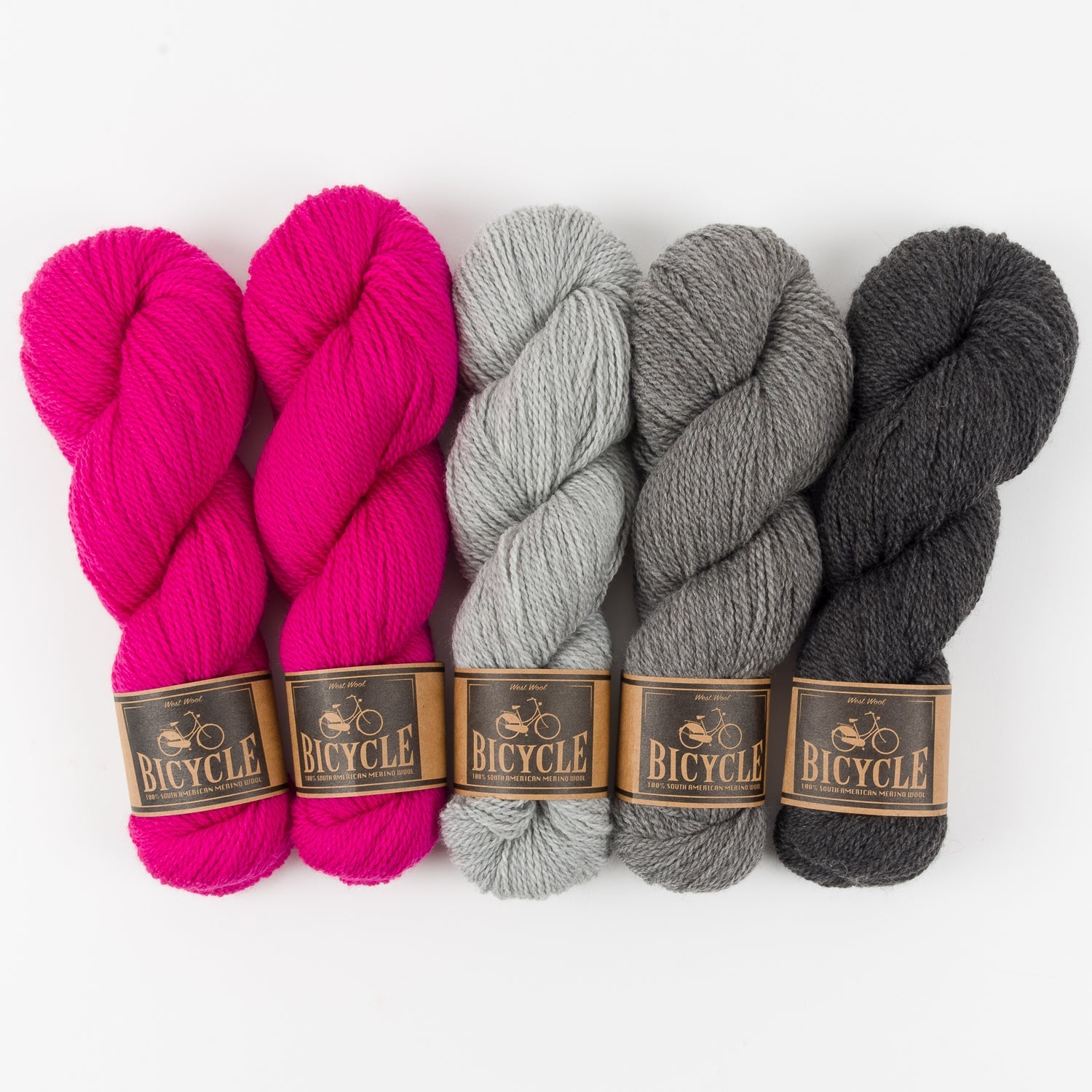 West Wool FUCHSIA MOUSE Merino wool Fingering Quick Kits