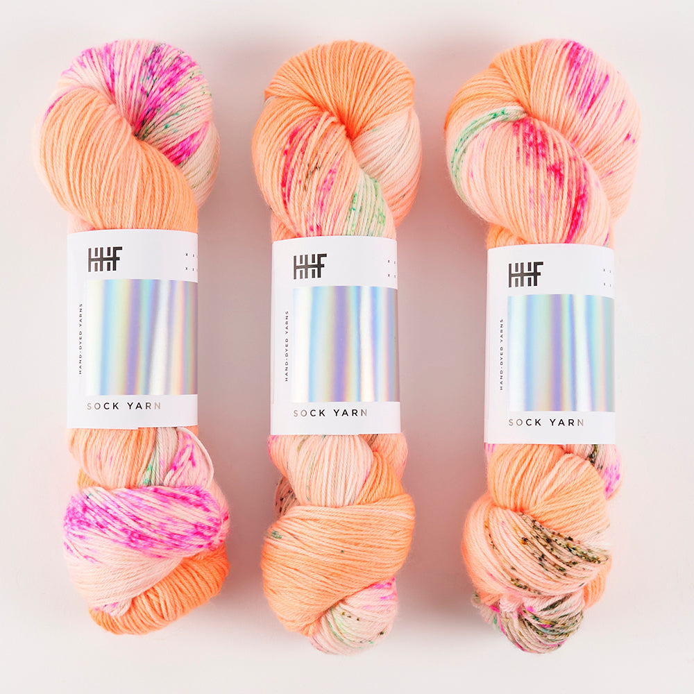 Hedgehog Fibres HEDGEHOG SOCK - ANEMONE Merino wool Nylon Fingering peach coral Yarn