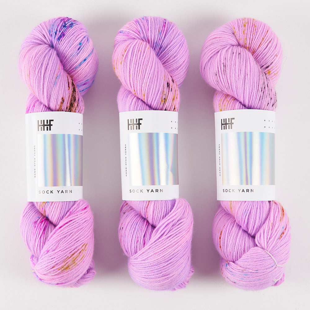 Hedgehog Fibres HEDGEHOG SOCK - BIRTHDAY CAKE Merino wool Nylon Fingering purple Yarn