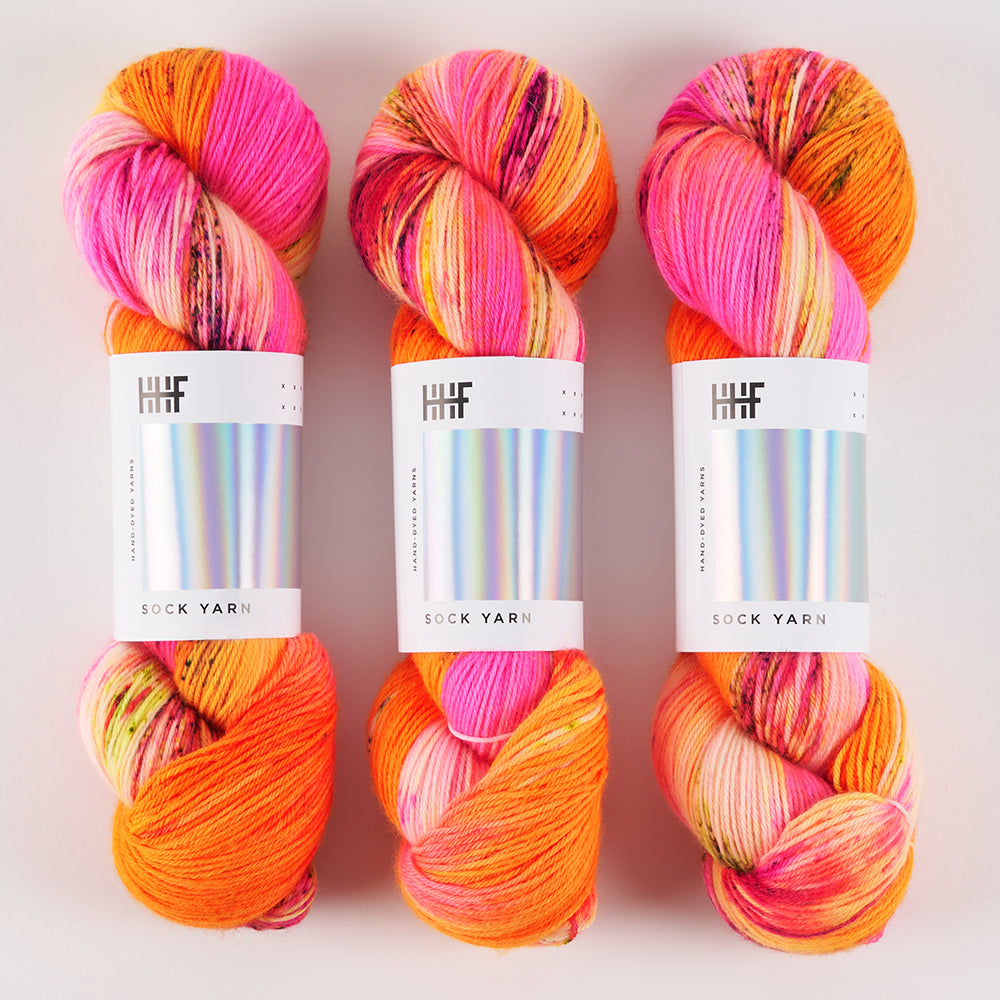 Hedgehog Fibres HEDGEHOG SOCK - DIVA Merino wool Nylon Fingering multicolour orange Yarn