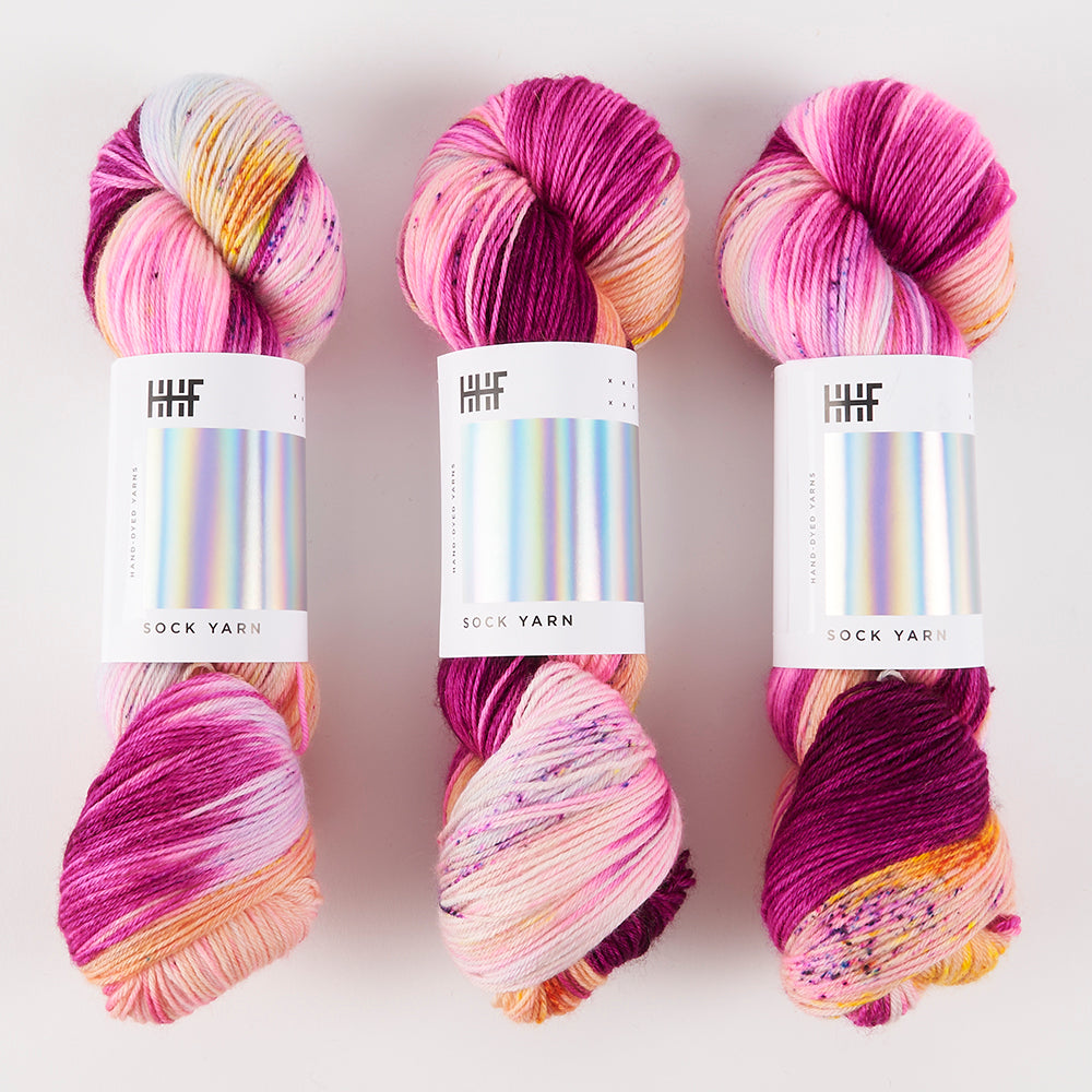 Hedgehog Fibres HEDGEHOG SOCK - DRAGONFRUIT Merino wool Nylon Fingering multicolour fuchsia Yarn