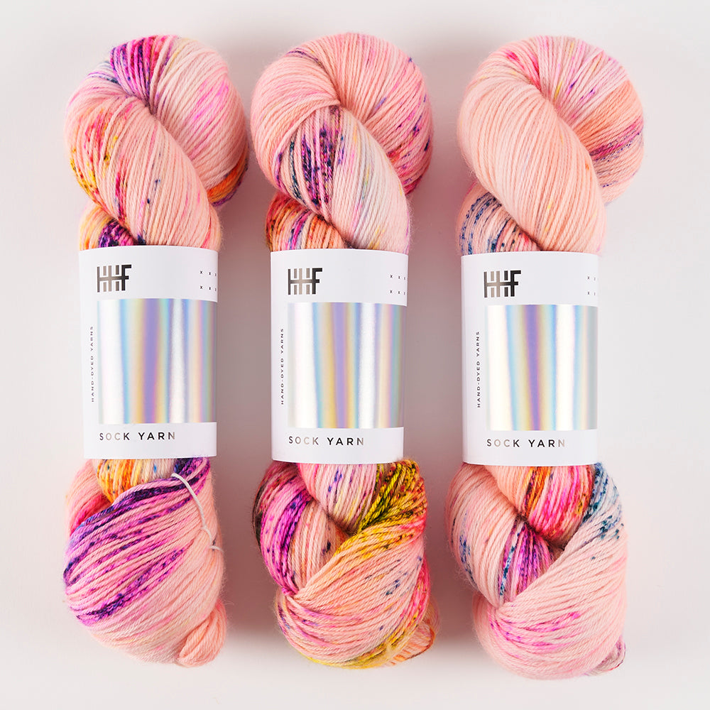 Hedgehog Fibres HEDGEHOG SOCK - FUNFETTI Merino wool Nylon Fingering peach multicolour Yarn