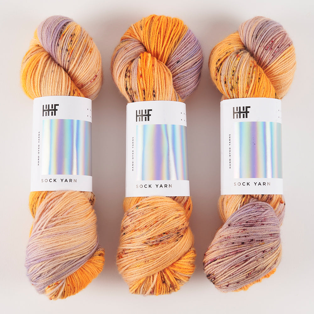 Hedgehog Fibres HEDGEHOG SOCK - PAPAYA Merino wool Nylon Fingering orange Yarn
