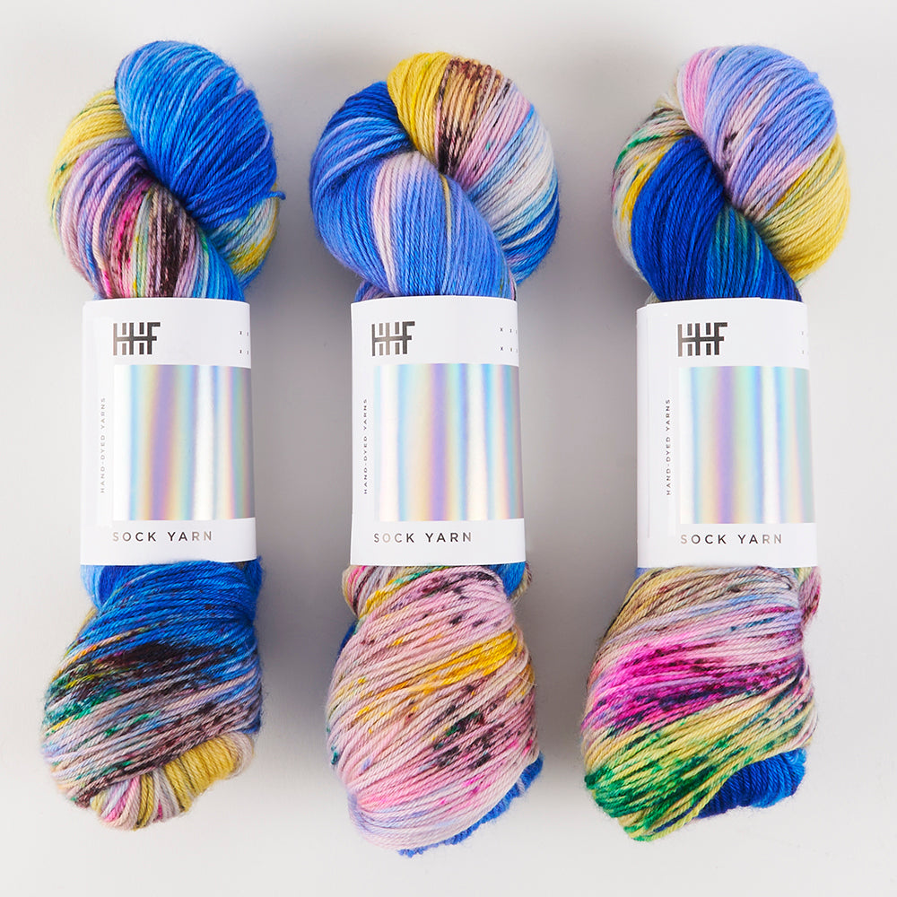 Hedgehog Fibres HEDGEHOG SOCK - TREASURE Merino wool Nylon Fingering blue multicolour Yarn
