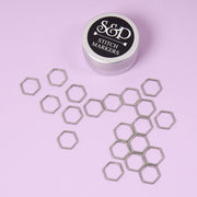 Stephen & Penelope Notions HEXAGON SILVER STITCH MARKER 20 PICS Tools