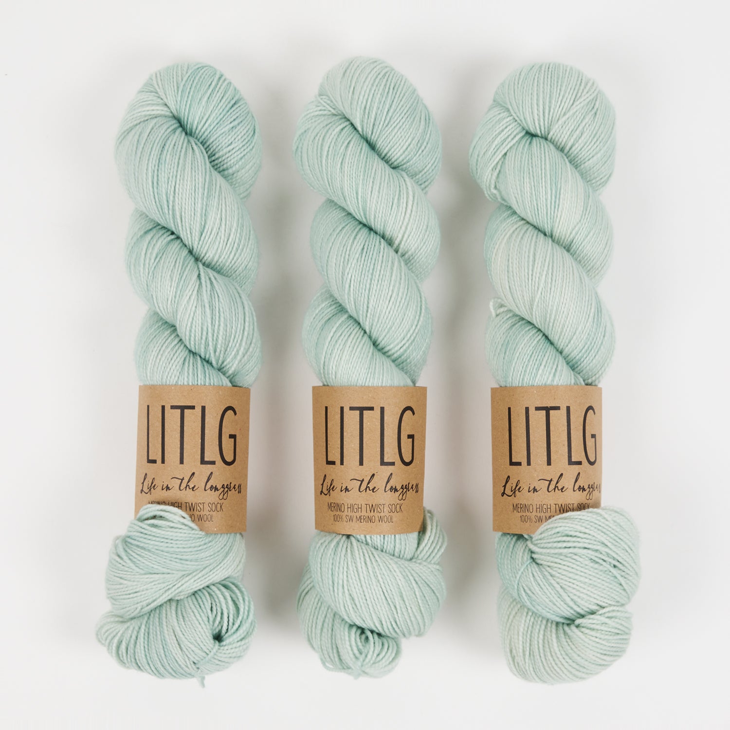 Life in The Long Grass HIGH TWIST SOCK - COOL DOWN Merino wool Fingering blue Yarn