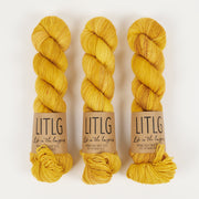 Life in The Long Grass HIGH TWIST SOCK - EMBER Merino wool Fingering yellow Yarn