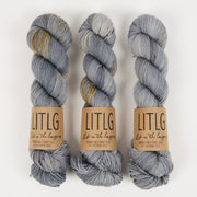 Life in The Long Grass HIGH TWIST SOCK - GRAYSLAKE Merino wool Fingering grey Yarn