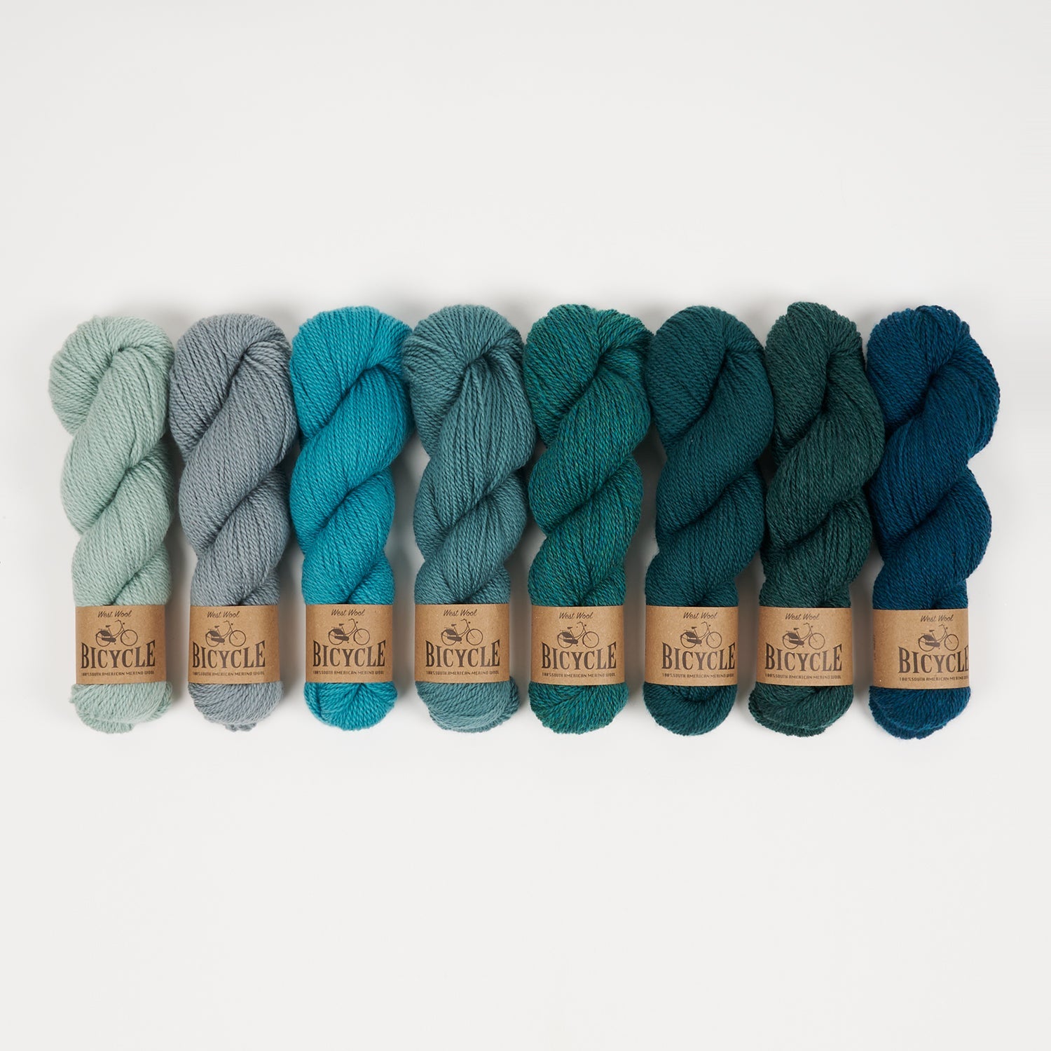 West Wool WESTKNITS KIT - GEYSIR Merino wool Fingering blue green Westknits Kits